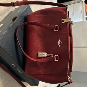 Coach satchel crossbody burgundy